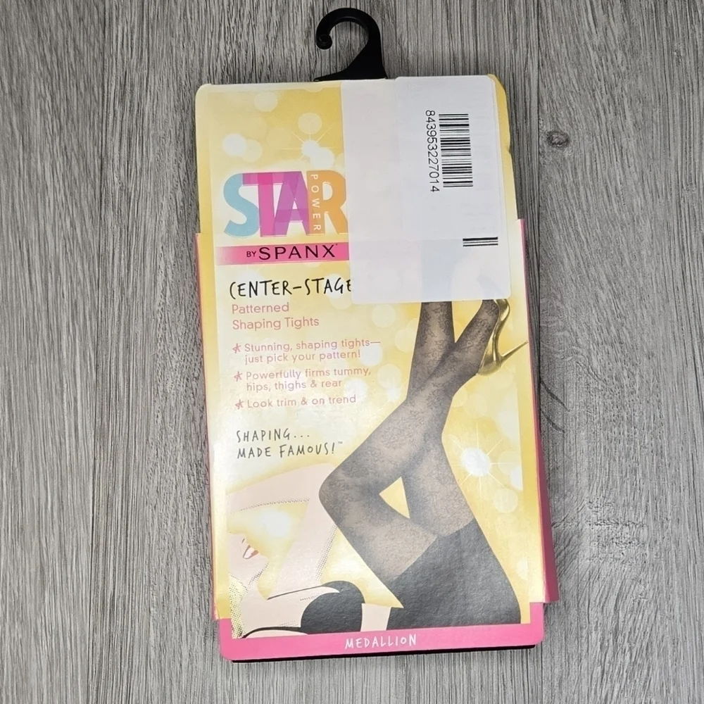 Spanx Star Power Center-Stage Patterned Shaping Tights Medallion Size B New